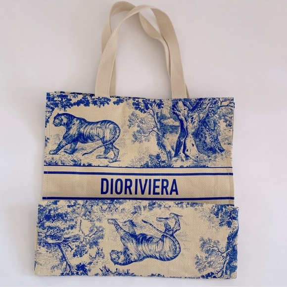 Christian Dior DIORIVIERA Canvas Large Tote, Navy. New in the package - Picture 4 of 14